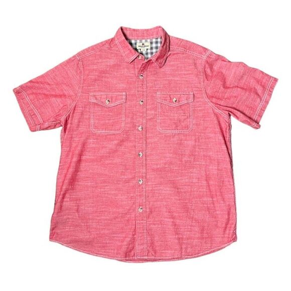 Woolrich Heritage Work Shirt Short Sleeve Button Pocket Red Cotton Men's Size XL - Picture 1 of 7